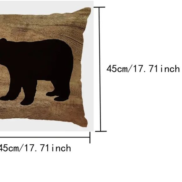 New Set of 2 Pillow Covers Cabin Rustic Moose Bear Man Cave Wilderness Case - Picture 4 of 4